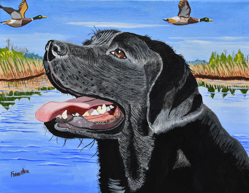 a painting of a dog