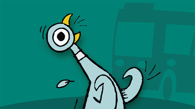 a cartoon of a blue monster