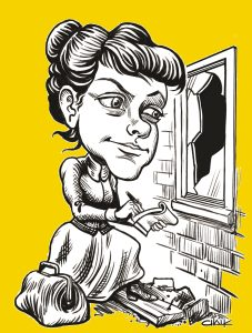 a cartoon of a woman