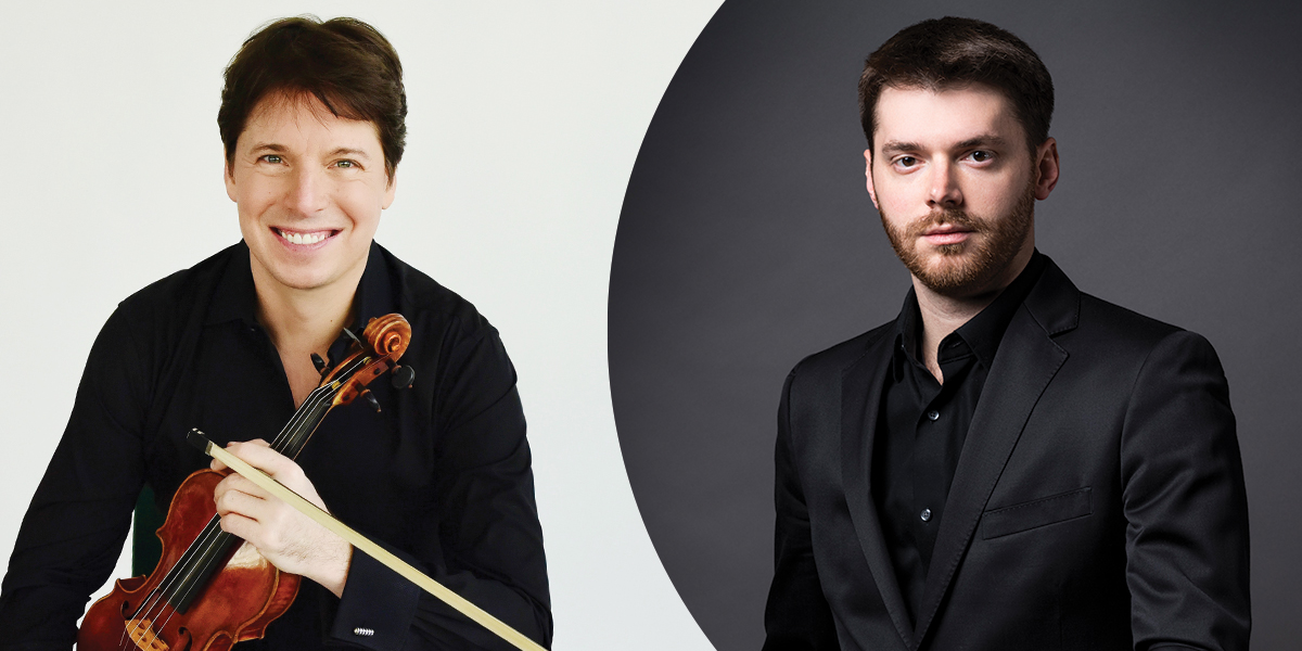 a man in a black shirt and a violin