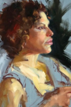 a painting of a woman