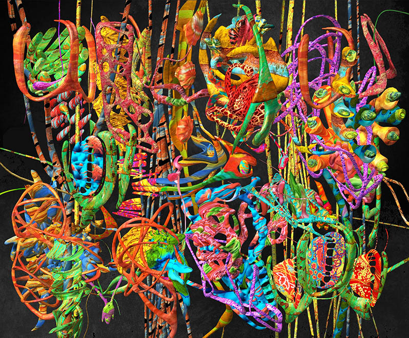 a group of colorful objects