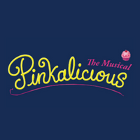 a blue background with yellow and pink text