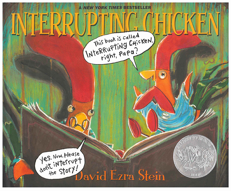 a book cover with cartoon roosters and a coin