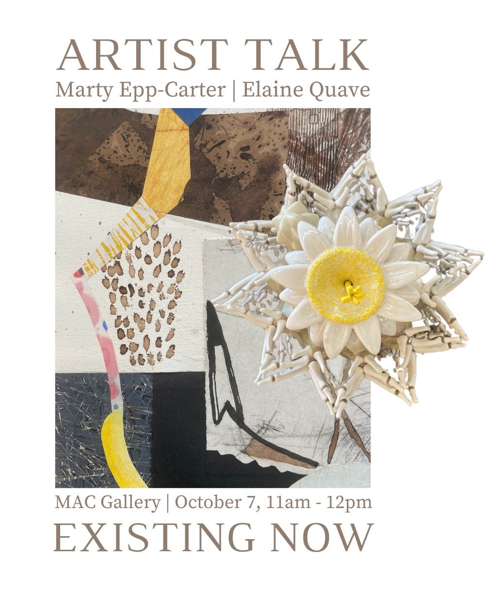 a poster with text and a flower