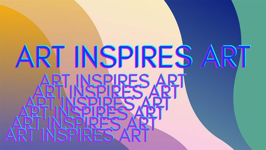 a colorful background with text overlay