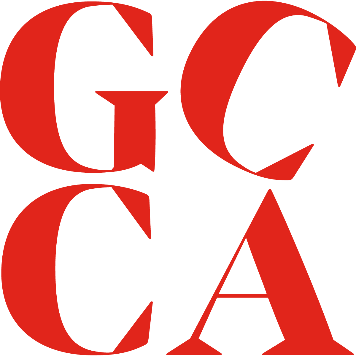 a red letters on a black background