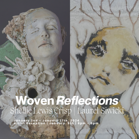 a sculpture of a woman with a painting of a woman