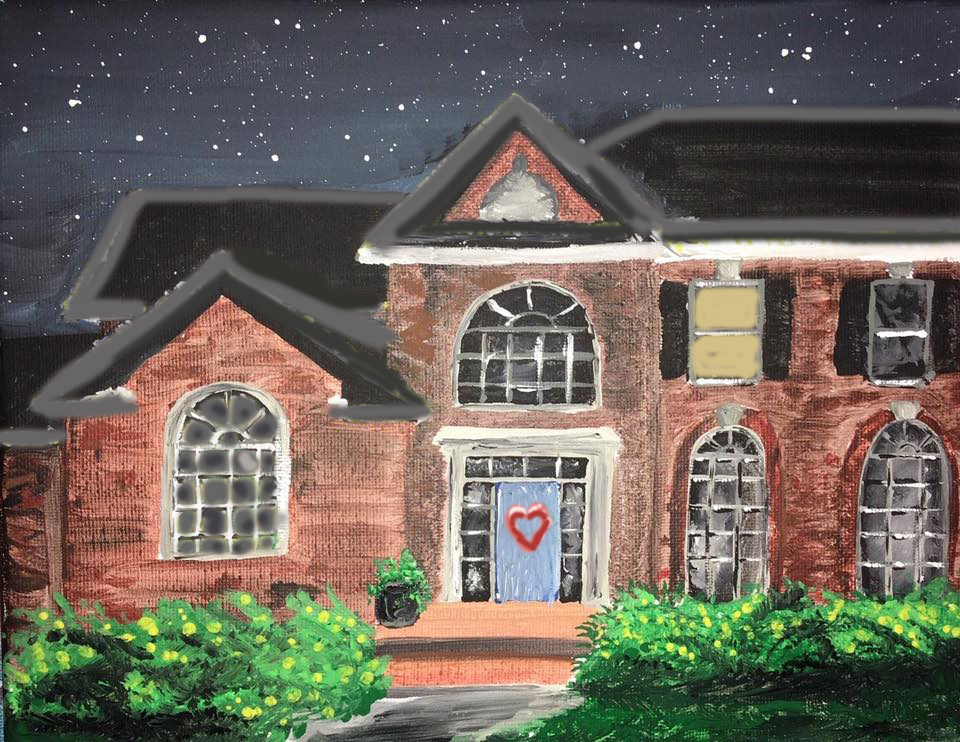 a painting of a house