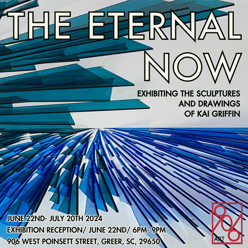 a poster with blue lines