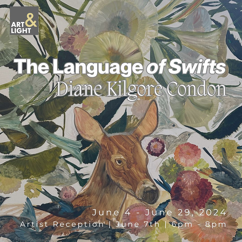 a poster of a deer and flowers