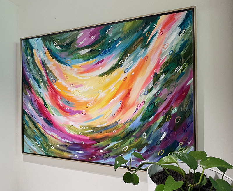framed painting converting light
