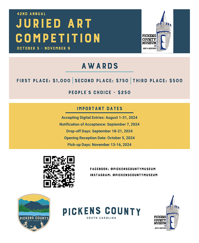 poster for the 42nd Juried Art Competition for Pickens County
