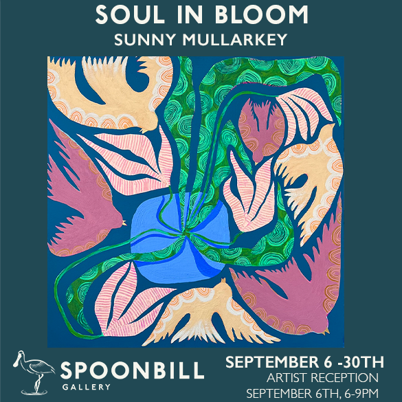 Flier for Soul In Bloom Artist Reception at Spoonbill Gallery