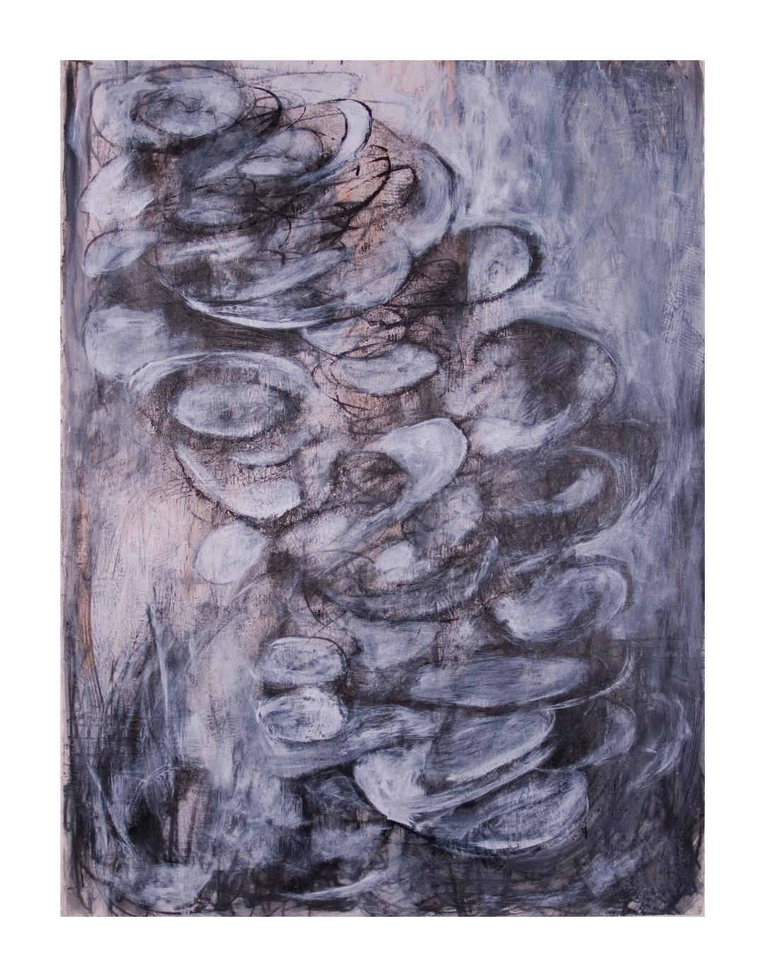 artist gray painting in abstract form