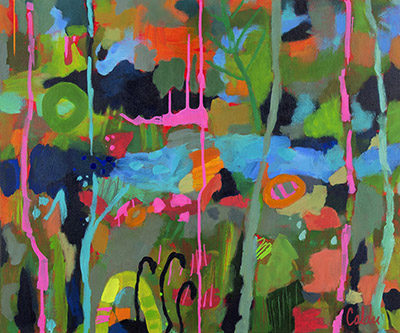 a painting of plants and flowers