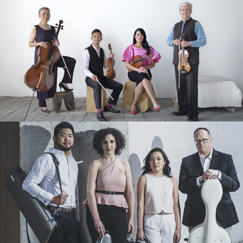 a group of people holding instruments