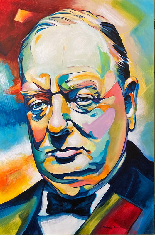a painting of a man