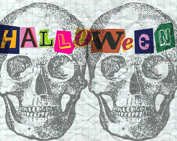 a couple of skulls on a graph paper