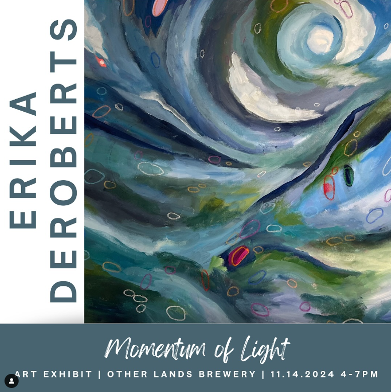 a poster with text and a painting