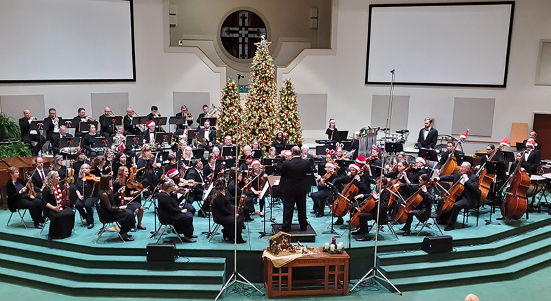 a orchestra performing on stage