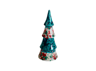 a stack of colorful ceramic christmas tree