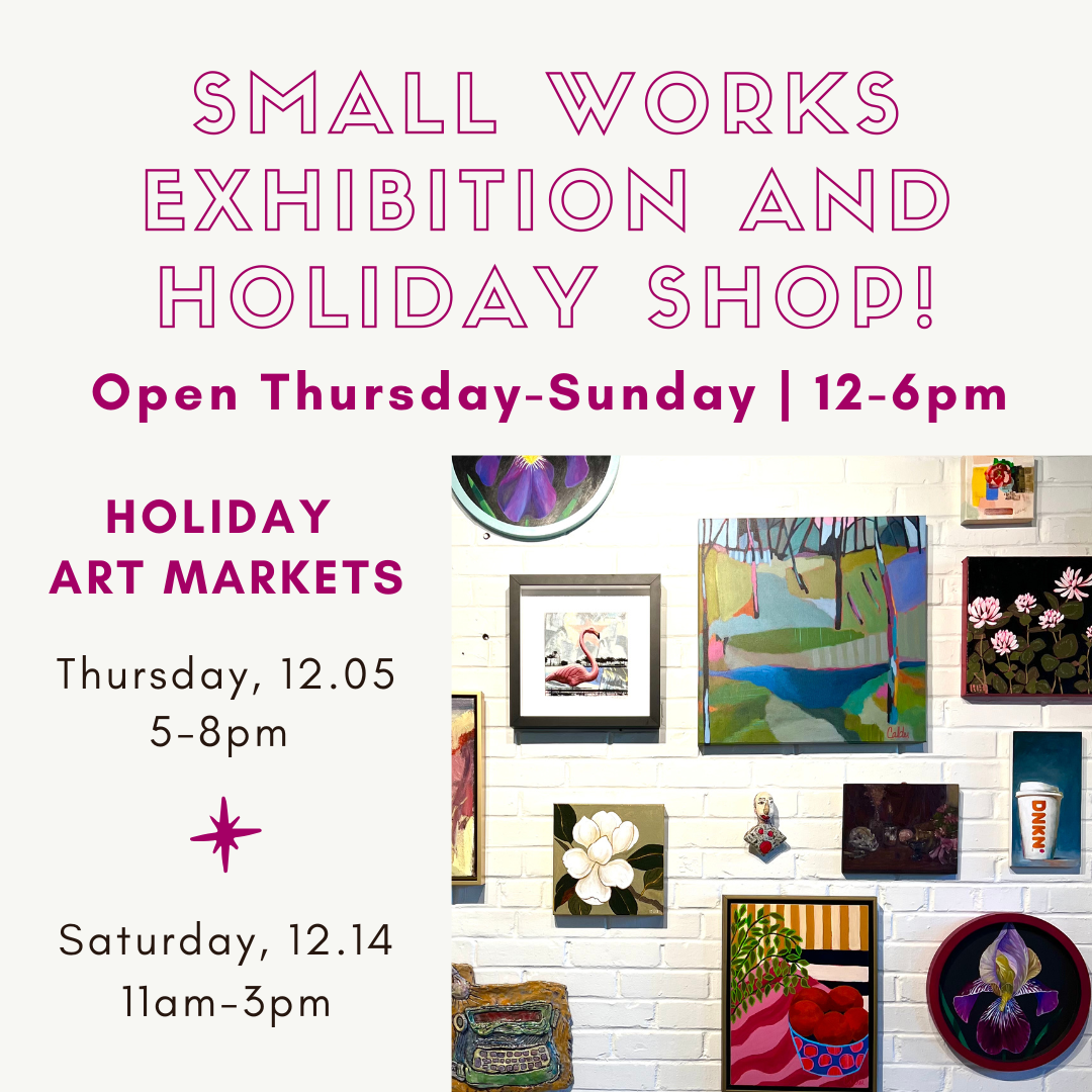 a poster for a small art market