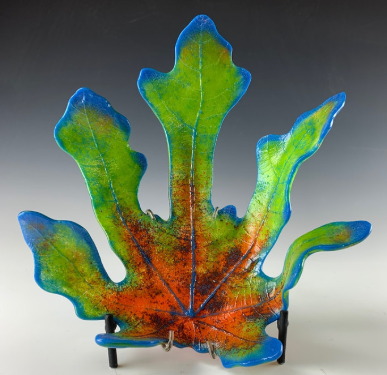 a colorful leaf shaped object