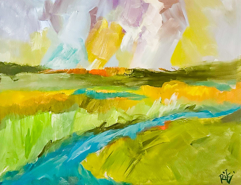 a painting of a landscape