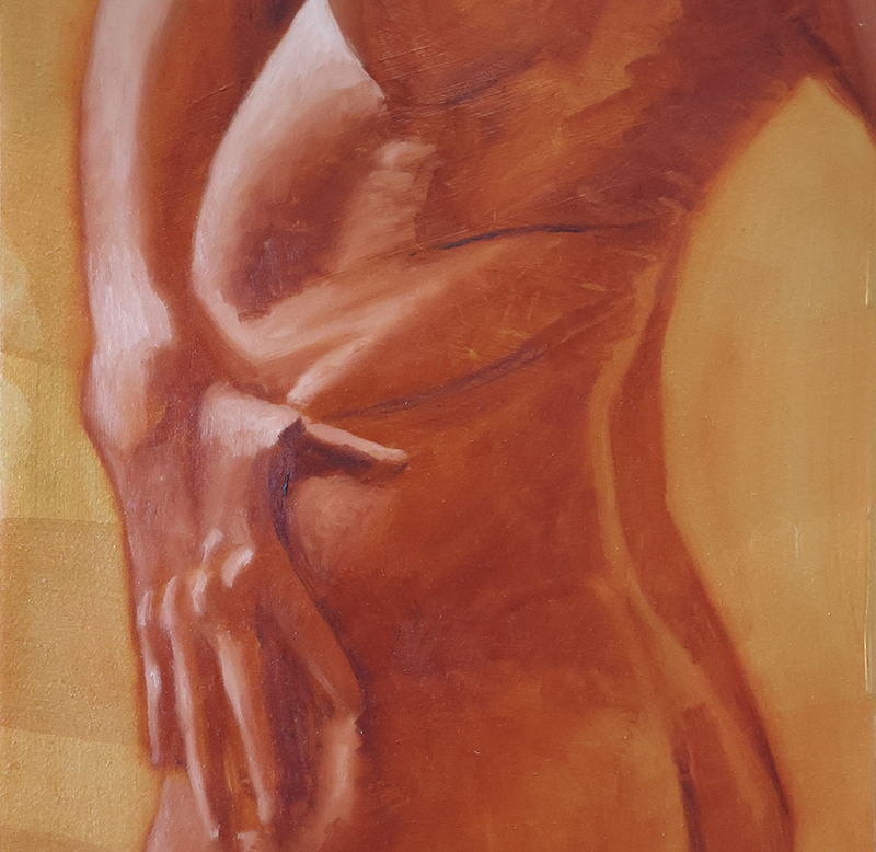 a painting of a woman's body