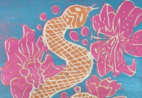 a close-up of a snake