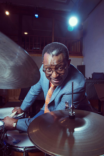 a man playing drums