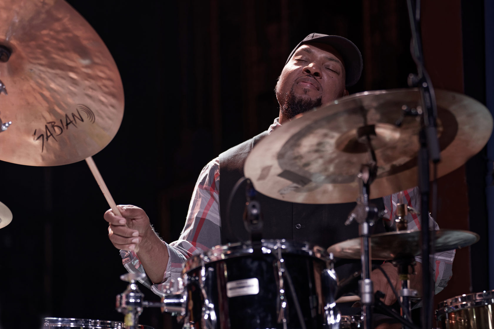 a man playing drums