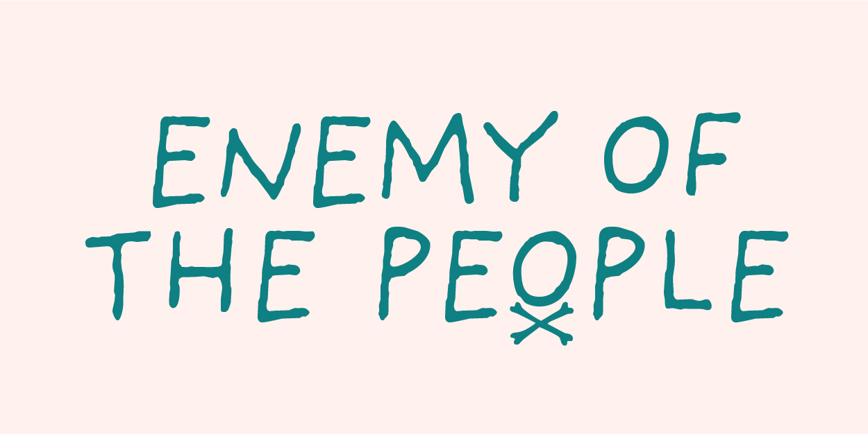 a blue text on a white background