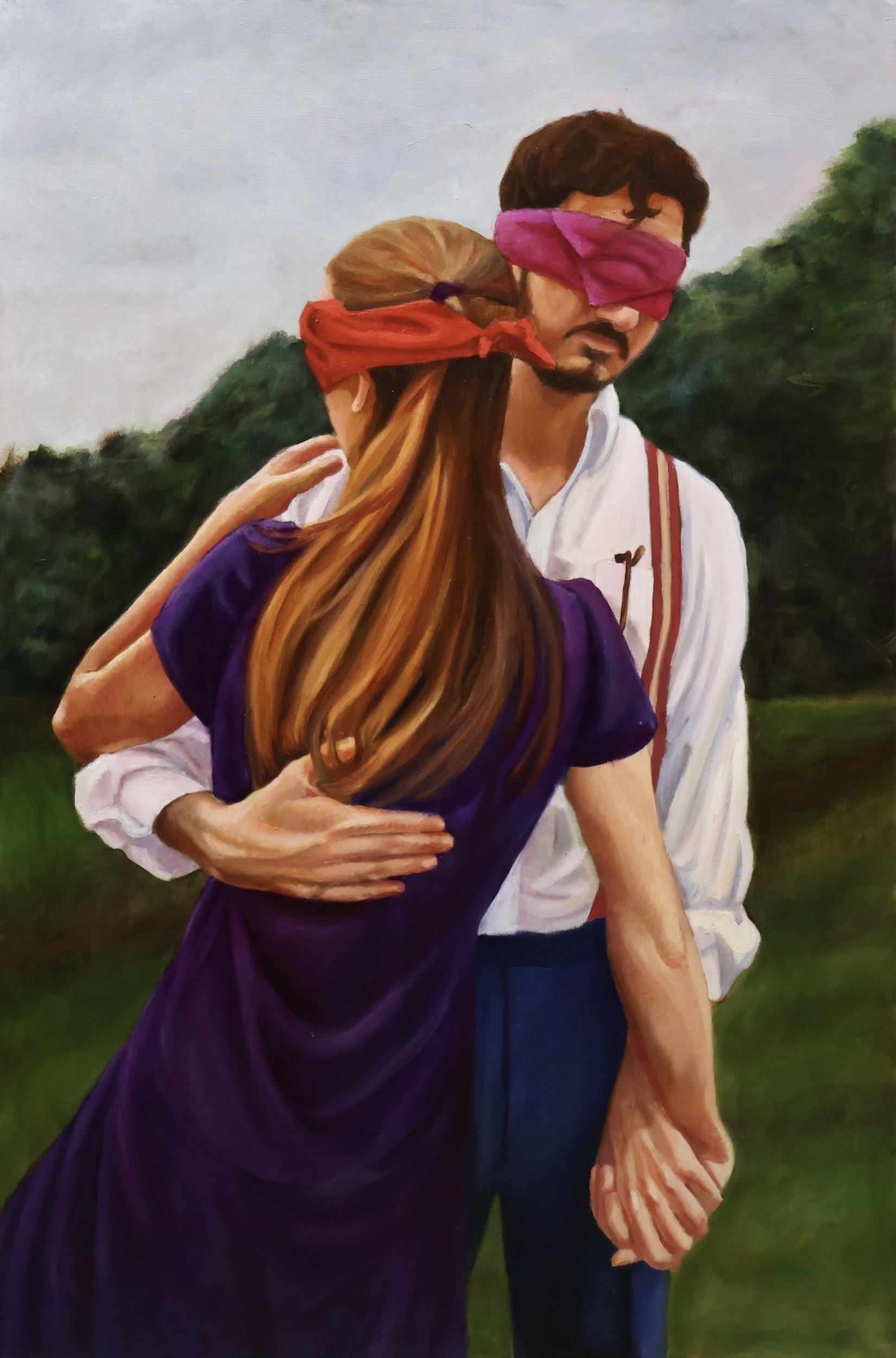a man and woman hugging