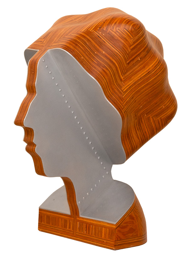 a sculpture of a woman's head