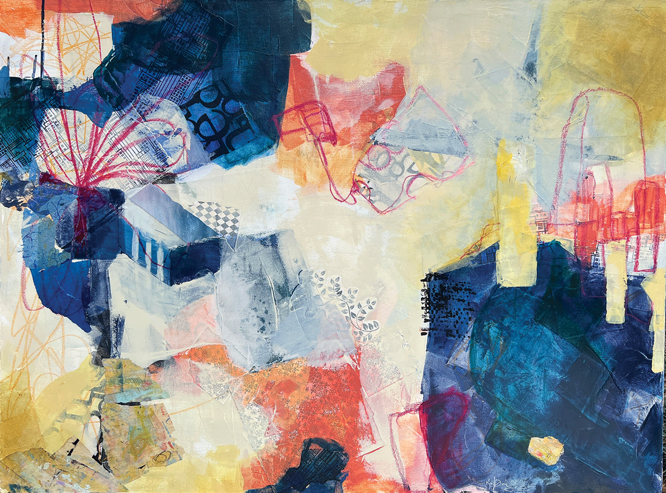 a painting of colorful shapes