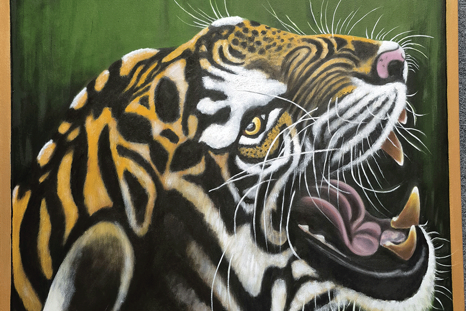 a painting of a tiger