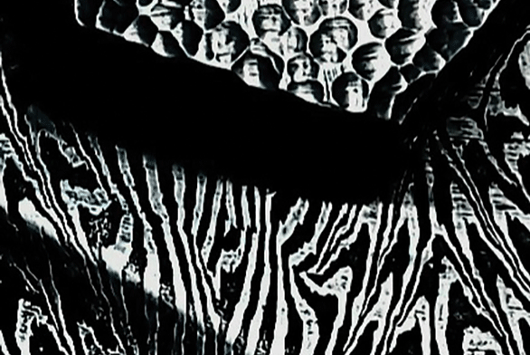 a close up of a black and white pattern