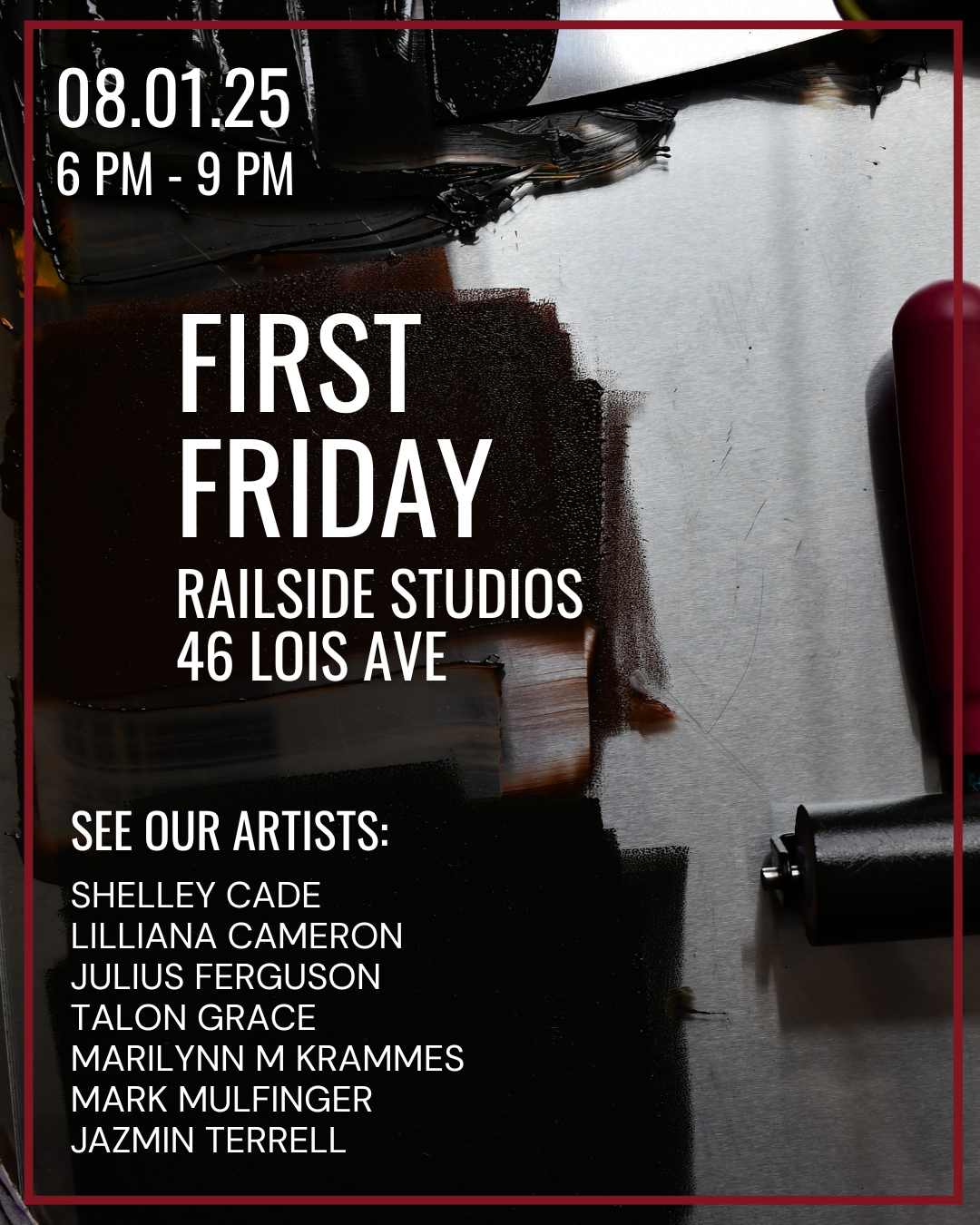 a poster with text and a brush and paint roller