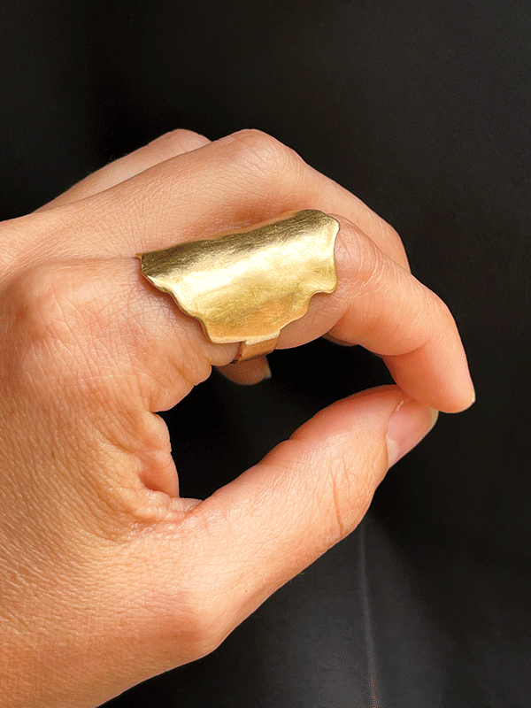 a hand with a gold ring