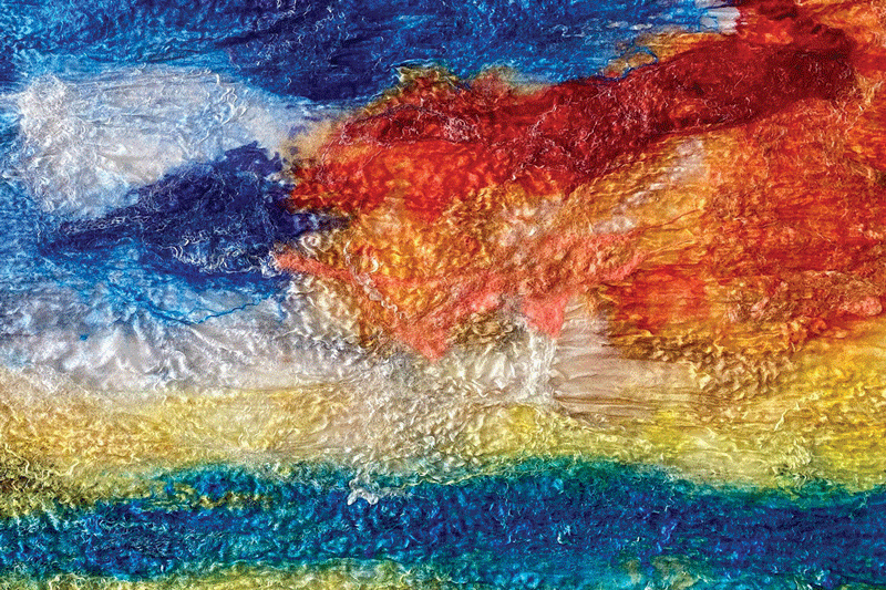 a close up of a painting