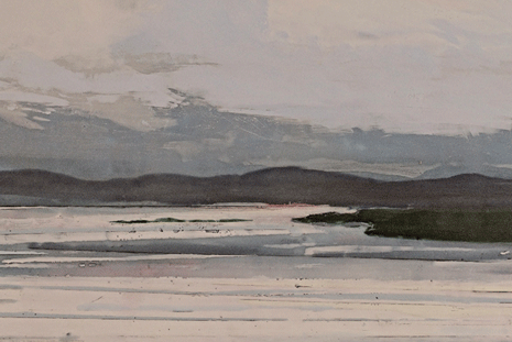 a landscape with mountains in the distance