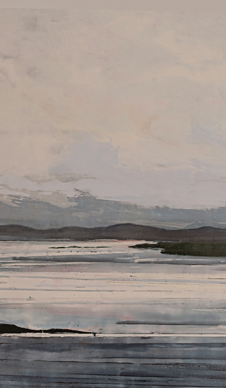 a landscape with mountains in the distance