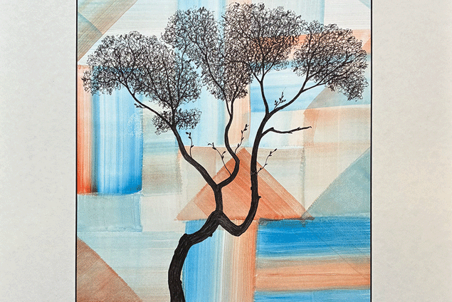 a painting of a tree
