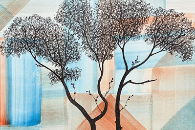 a painting of a tree