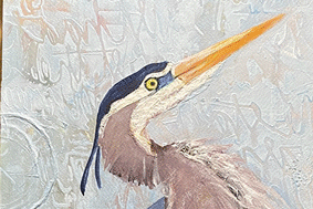 a painting of a bird