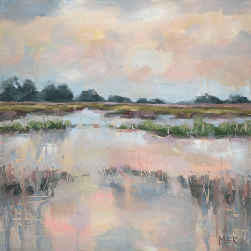 a painting of a marsh