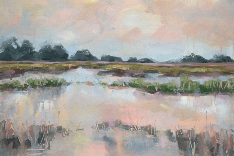 a painting of a marsh
