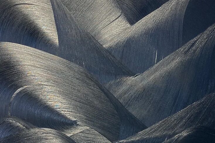 a close up of a black surface